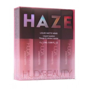 Набор матовых помад Huda Beauty Haze Mini Liquid Matte Kit (4 x 1.9ml )